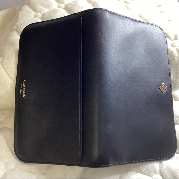 Kate Spade extra large bifold snappy wallet in black and pink leather in EUC - Picture 3 of 7